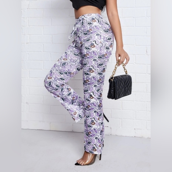 Boho Paisley Flare Leg Pants - Picture 7 of 8